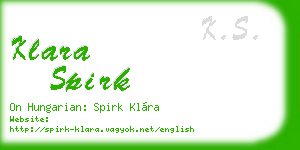 klara spirk business card